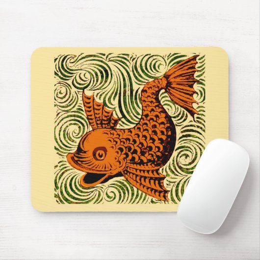 Tapis De Souris Poisson Antique Carrelage Ancien art (Avec souris)