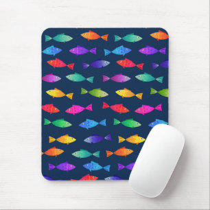 Tapis De Souris Poisson arc-en-ciel dans l'océan motif coloré mign