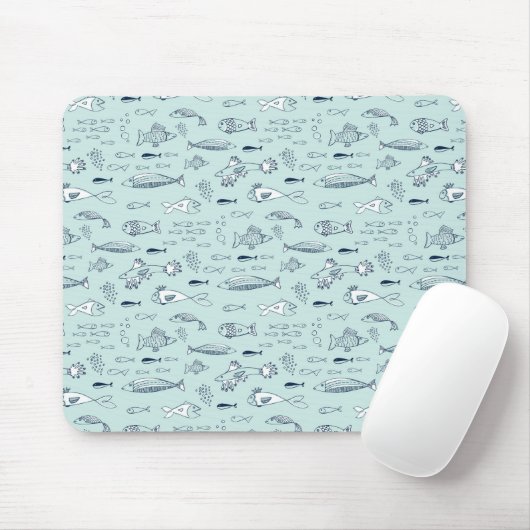 Tapis De Souris Poisson bleu (Avec souris)