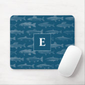 Tapis De Souris Poisson bleu monogramme (Avec souris)