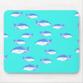 Tapis De Souris Poisson bleu turquoise (Devant)