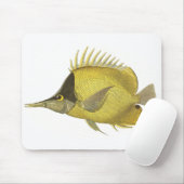 Tapis De Souris Poisson Chelmon Longirostris Tropical Jaune, Poiss (Avec souris)