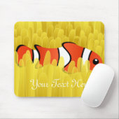 Tapis De Souris Poisson clown mignon et belle anémone de mer Jaune (Avec souris)