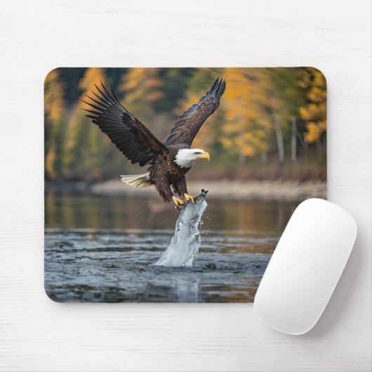 Tapis De Souris Poisson de capture d'aigle (Avec souris)