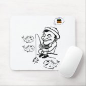 Tapis De Souris Poisson de Mousepad (Avec souris)
