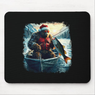 Tapis De Souris Poisson de Noël extérieur drôle de poisson Santa B