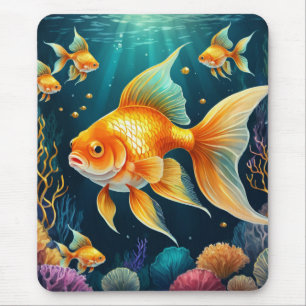 Tapis De Souris Poisson d'or sous-marin