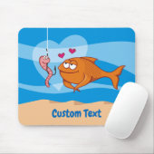 Tapis De Souris Poisson et appât en amour Souris (Avec souris)