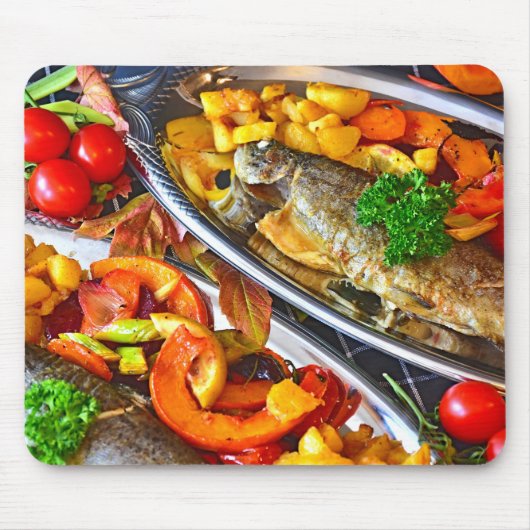 Tapis De Souris Poisson frits de mer (Devant)