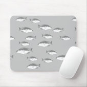 Tapis De Souris Poisson gris monochrome (Avec souris)