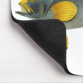 Tapis De Souris Poisson Groupeur Bleu et Jaune, Faune Marine Vinta (Coin)
