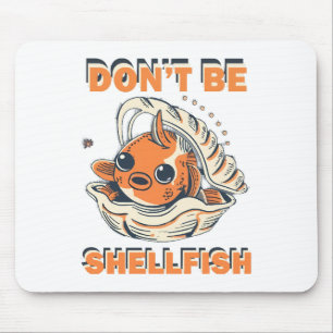 Tapis De Souris Poisson Hilarant dans un Art de Coquillage