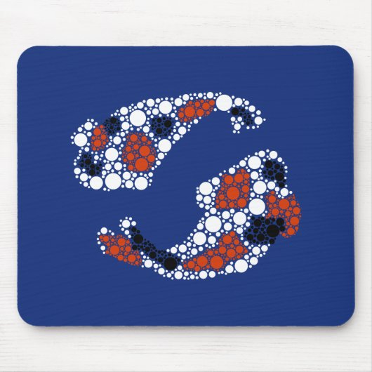 Tapis De Souris Poisson Koï à Points (Devant)