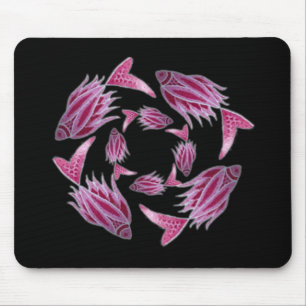 Tapis De Souris Poisson rose cernant Mousepad