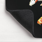 Tapis De Souris Poisson rouge de Koi de Japonais sur le noir (Coin)