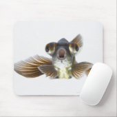 Tapis De Souris Poisson rouge noir (Carassius auratus) (Avec souris)