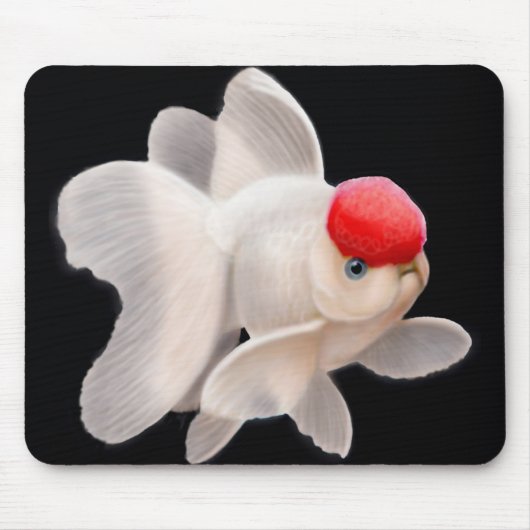 Tapis De Souris Poisson rouge rouge Mousepad d'Oranda de casquette (Devant)