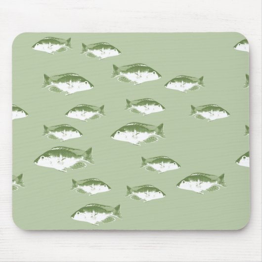 Tapis De Souris Poisson vert olive (Devant)