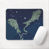 Tapis De Souris Poissons Constellation Zodiaque Vintage Astrologie (Avec souris)