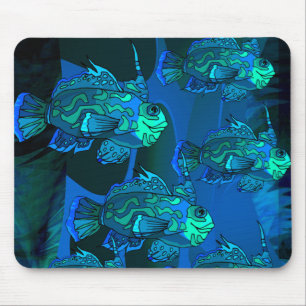 TAPIS DE SOURIS POISSONS DE BLEU D'OCÉAN