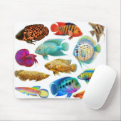 Tapis De Souris Poissons d'eau douce Mousepad d'aquarium (Avec souris)