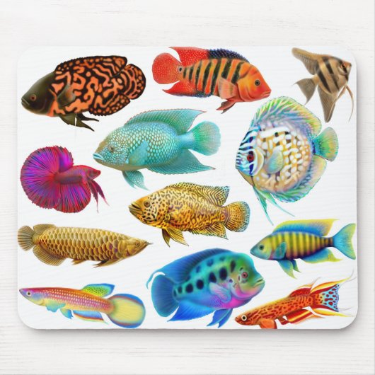 Tapis De Souris Poissons d'eau douce Mousepad d'aquarium (Devant)