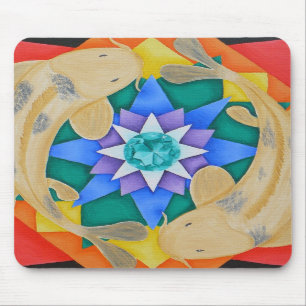 Tapis De Souris Poissons et Lotus Mousepad de Koi