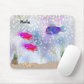 Tapis De Souris Poissons et Plantes mous de mer (Avec souris)