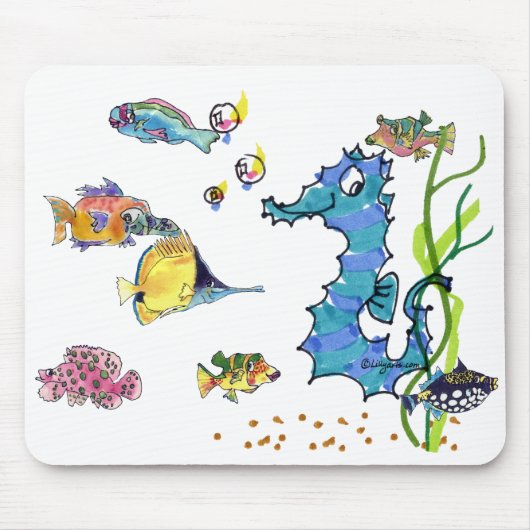 Tapis De Souris Poissons mignons Mousepads de bande dessinée (Devant)