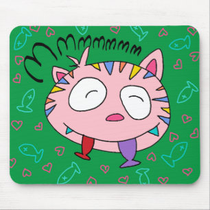 Tapis De Souris Poissons Mousepad d'amour de Handrawn Kitty