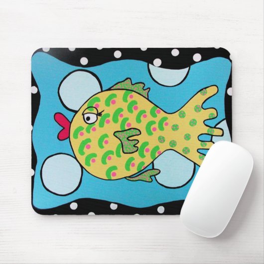 Tapis De Souris Poissons Mousepad de bulle (Avec souris)