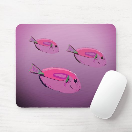 Tapis De Souris Poissons, Poisson Tropical Violet Mousepad (Avec souris)