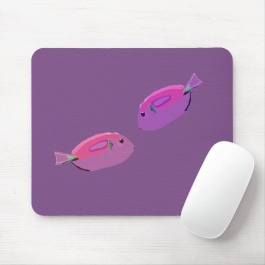 Tapis De Souris Poissons roses l Poisson pourpre Mousepad (Avec souris)