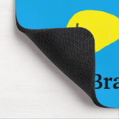 Tapis De Souris Poissons verts et jaunes mignons sur le bleu (Coin)