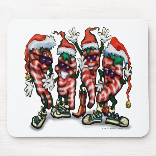 Tapis De Souris Poivrons de canne à bonbons (Devant)