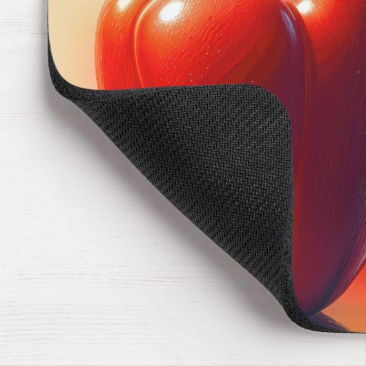 Tapis De Souris Poivrons Rouges En Réflexion Miroir (Coin)