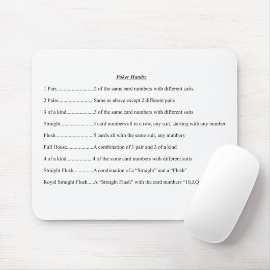 Tapis De Souris Poker Hands (Avec souris)