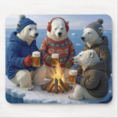 Tapis De Souris Polar Bear Drinking Around a Campfire  (Devant)