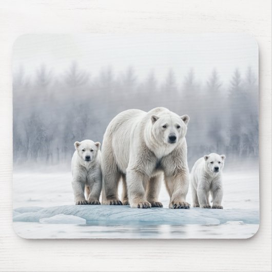 Tapis De Souris Polar Bear Family On an Ice Floe (Devant)