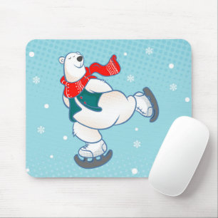 Tapis De Souris Polar bear on ice skates