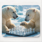 Tapis De Souris Polar Bears Playing Chess (Devant)