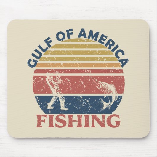Tapis De Souris Pôle de pêche du golfe d'Amérique patriotique amér (Devant)