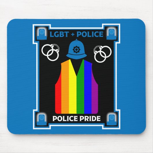 Tapis De Souris Police Gay pride LGBT+ (Devant)