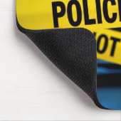 Tapis De Souris Police Line Bande Jaune Avec Avertissement (Coin)