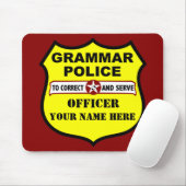 Tapis De Souris Police Mousepad personnalisable de grammaire (Avec souris)