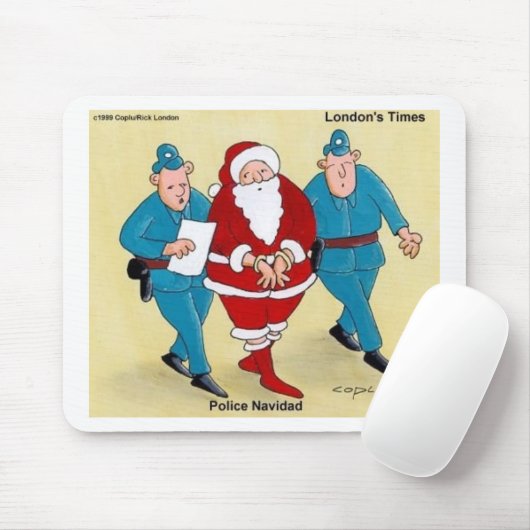 Tapis De Souris Police Navidad Funny Cadeaux de Noël & Tee - shirt (Avec souris)