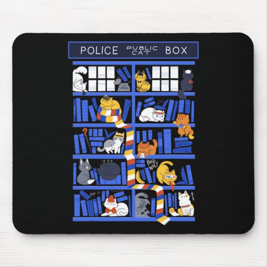 Tapis De Souris Police Public Cat Box Funny Kitten Cat Doctor Libr (Devant)