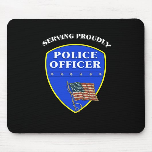 Tapis De Souris Police servant fièrement (Devant)