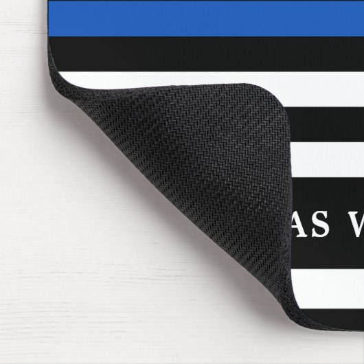 Tapis De Souris Policier Personnalisé Ligne Bleue Mince (Coin)