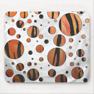 Tapis De Souris Polis Dot Tiger Hot orange et noir
